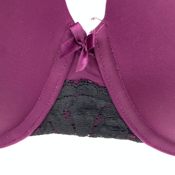 Torrid Bra Women's Sz 40DD Push-Up Purple Black Lace *FLAWS - Picture 5 of 9